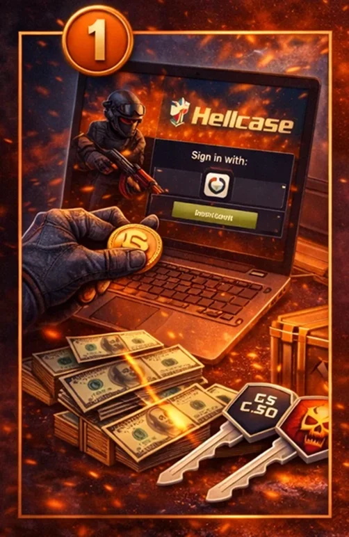 Click on any Hellcase coupon above – a new tab will open on the official site.